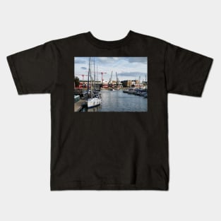 Boats at Bristol Harbour, England Kids T-Shirt